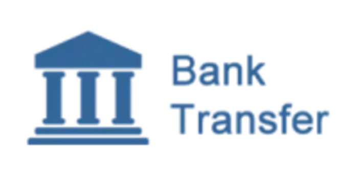 Logo vom Banktransfer Casino in blau