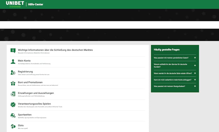 Unibet Casino Hilfe-Center