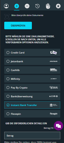 Einzahlungen im X7 Casino