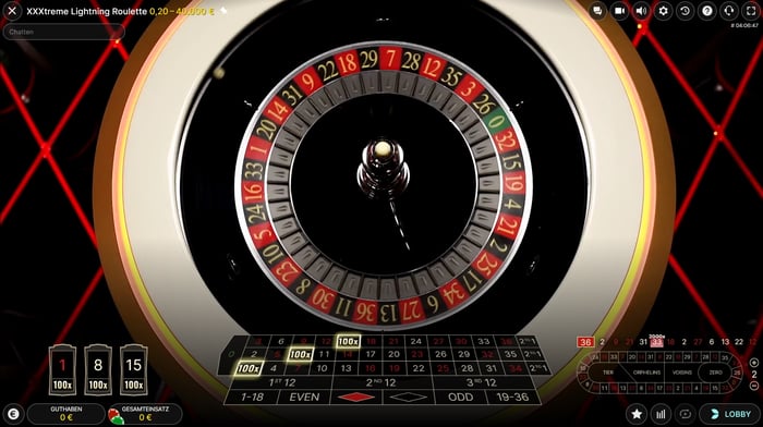 XXXtreme Lightning Roulette im Evolution Casino