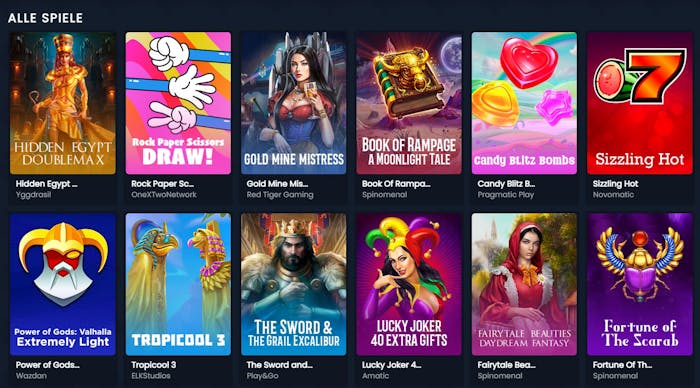 Zen Casino Spielauswahl