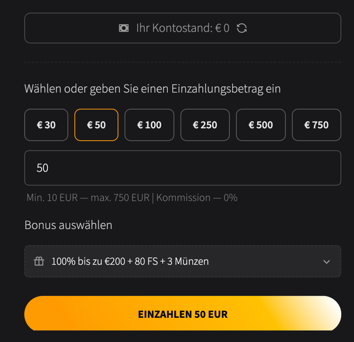 Einzahlung im CASHlib Casino Wild Chance