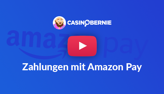 CasinoBernie Logo mit YouTube Button und Text "Zahlungen mit Amazon Pay"